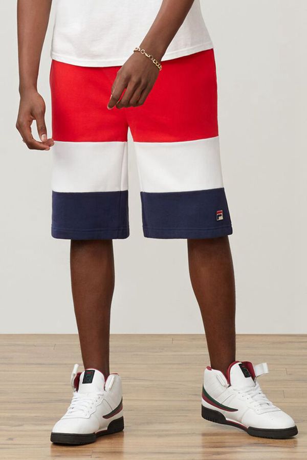 Fila Alanzo Men's Shorts - Red/White/Navy,NZ 419-10365